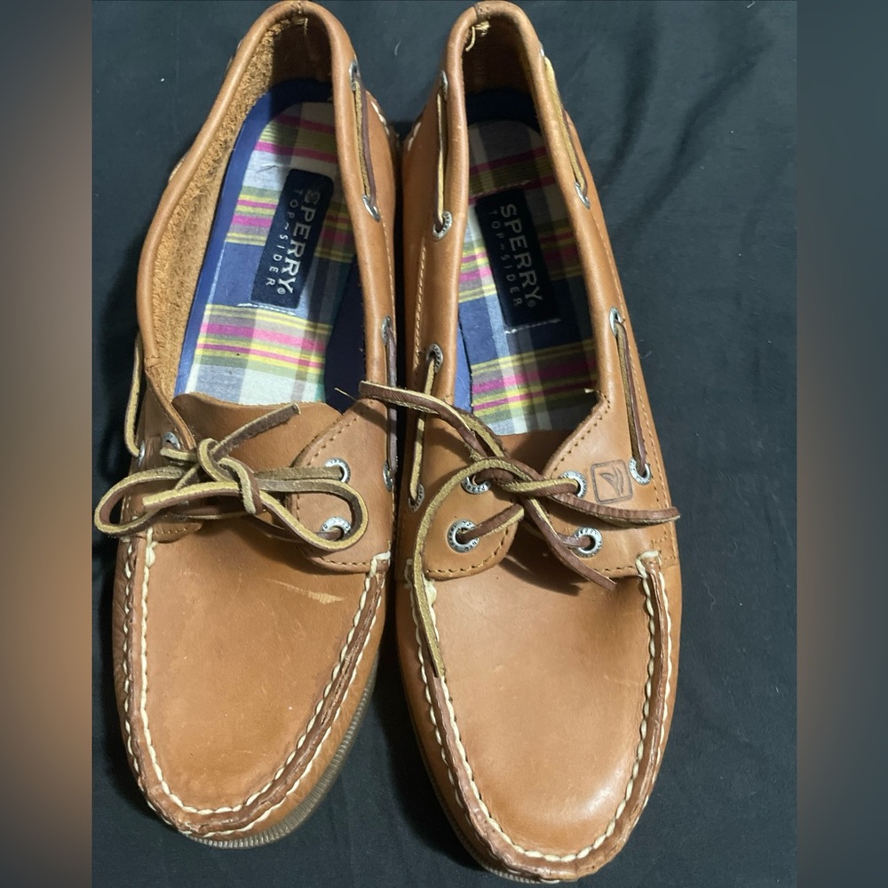 Sperry Top Sider Women Brown Leather Boat Shoe Size 10